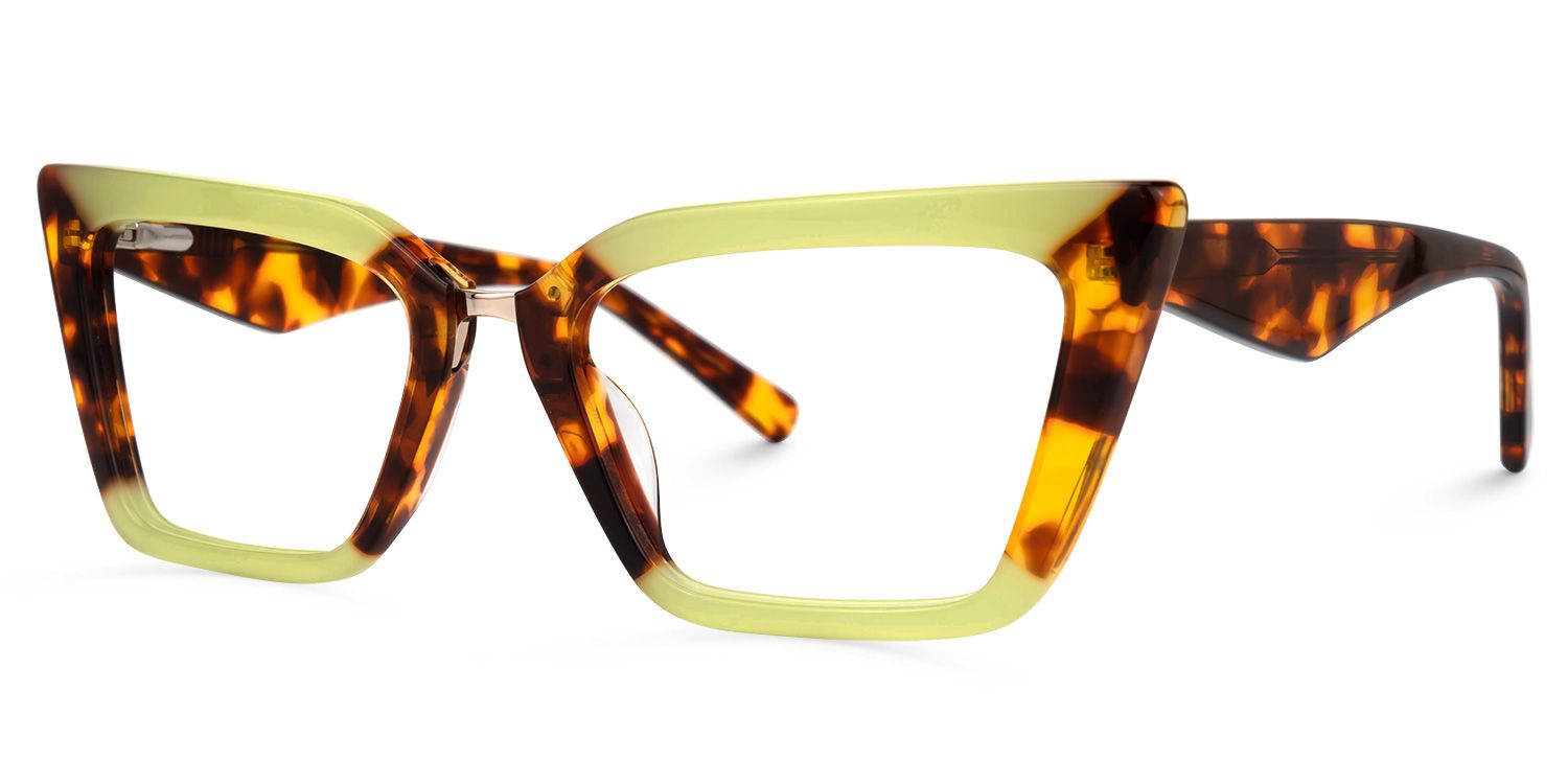 Petrie - Rectangle Tortoise Eyeglasses | Vooglam Front View