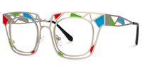 Mondrian - Square Silver Eyeglasses