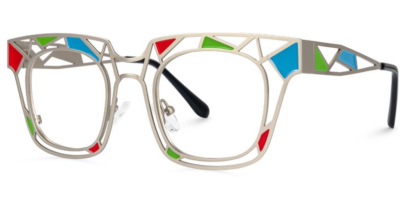 Mondrian - Square Silver Eyeglasses