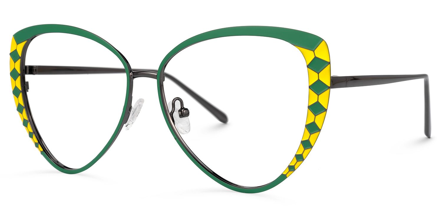 Tristan - Geometric Green Eyeglasses - 2