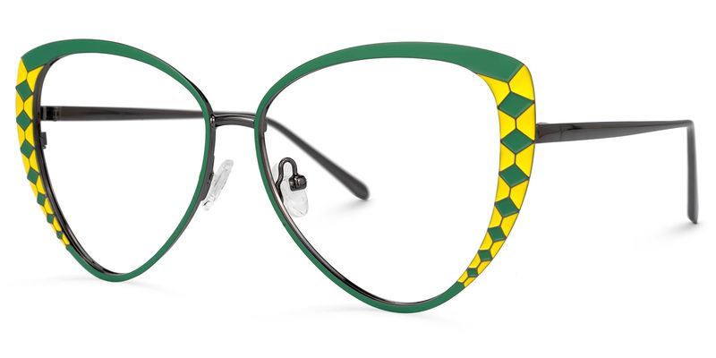 Tristan - Geometric Green Eyeglasses - 2