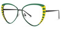 Tristan - Geometric Green Eyeglasses - 2