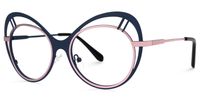 Abiyram - Cat Eye Blue/Pink Eyeglasses | Vooglam Front View