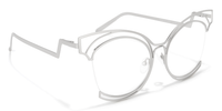 Maggie - Cat Eye Silver Eyeglasses | Vooglam 