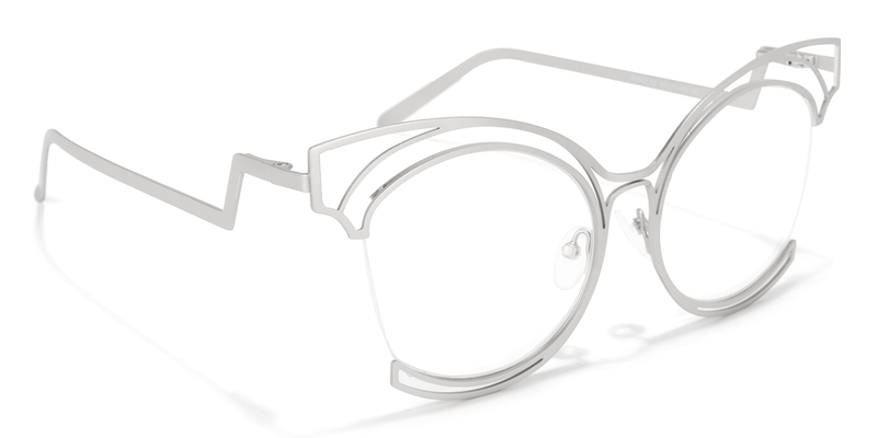 Maggie - Cat Eye Silver Eyeglasses - 5