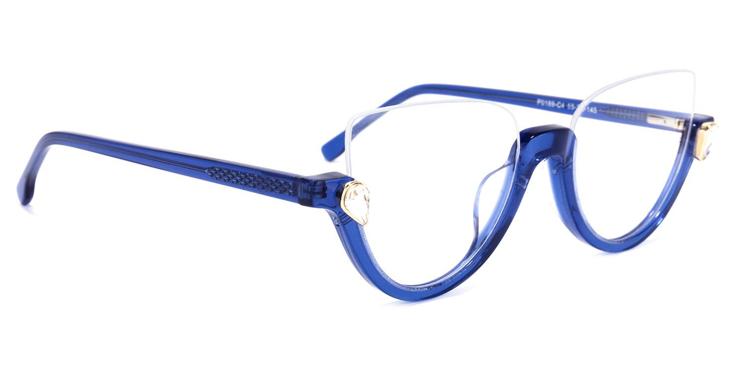 Sylvia - Cat Eye Blue Eyeglasses - 5