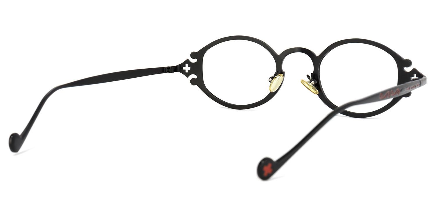 Oval Black Eyeglasses - 3