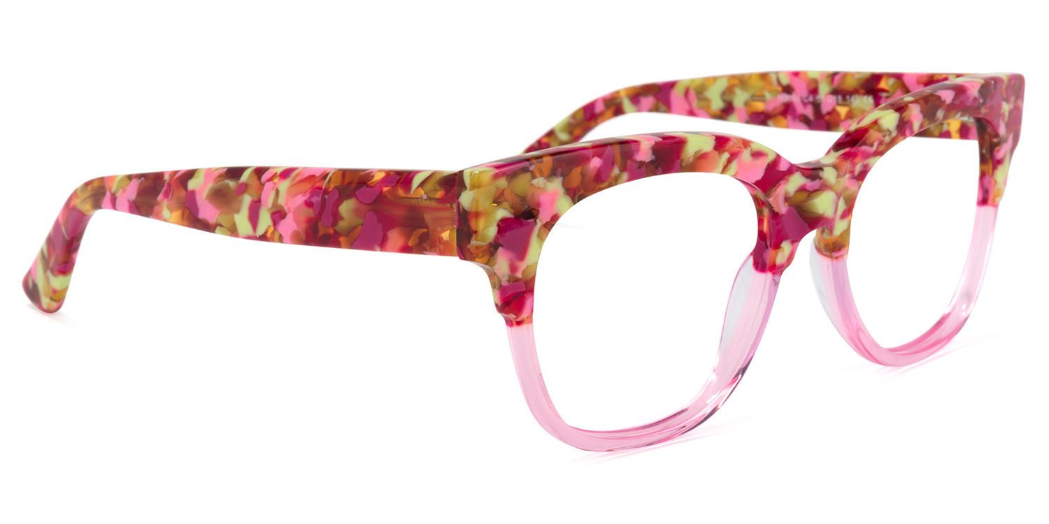 Square Pink Eyeglasses - 5
