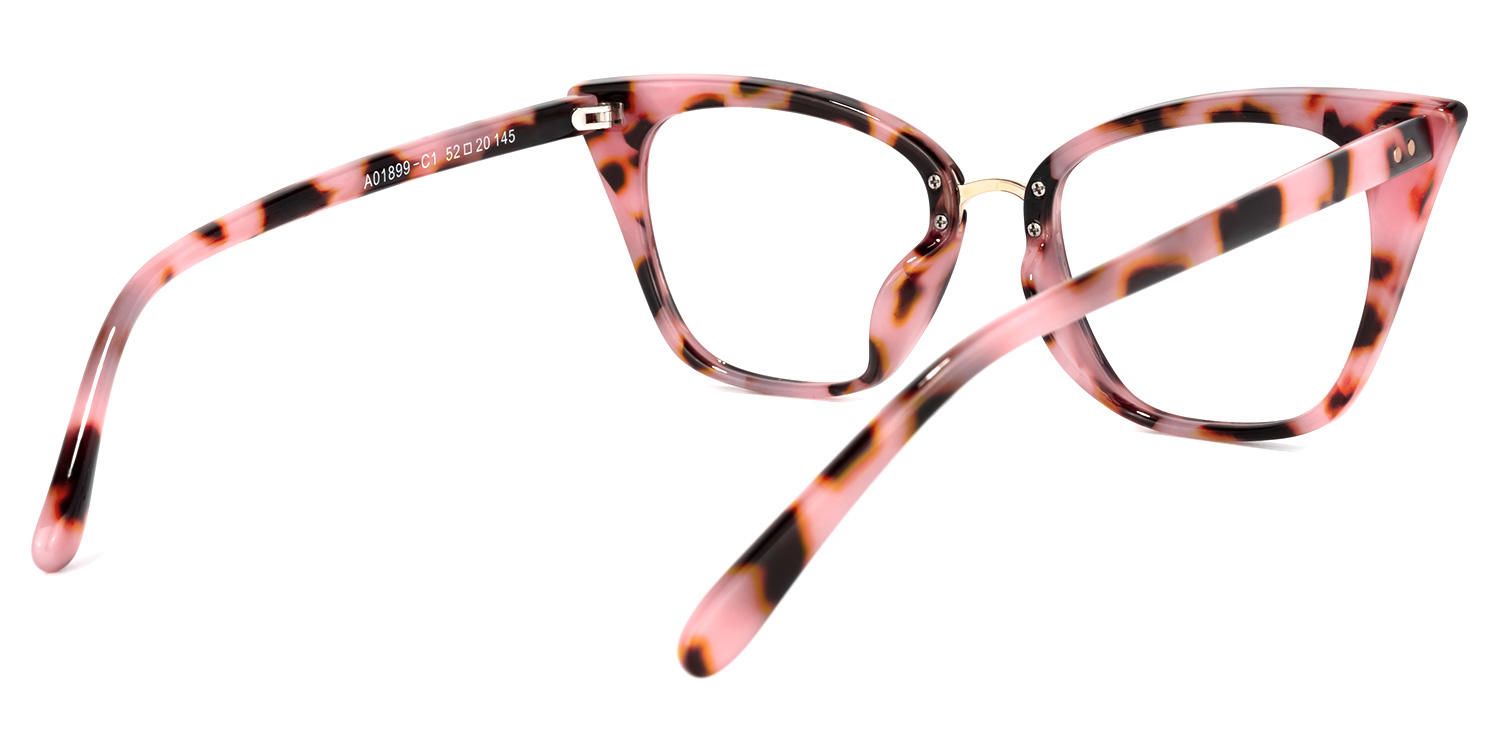 Tacita - Cat Eye Pink Tortoise Eyeglasses | Vooglam Side View