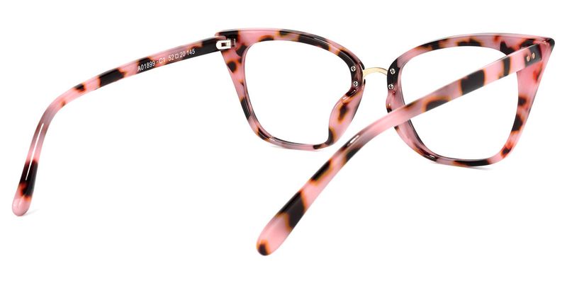 Tacita - Cat Eye Pink Tortoise Eyeglasses - 3