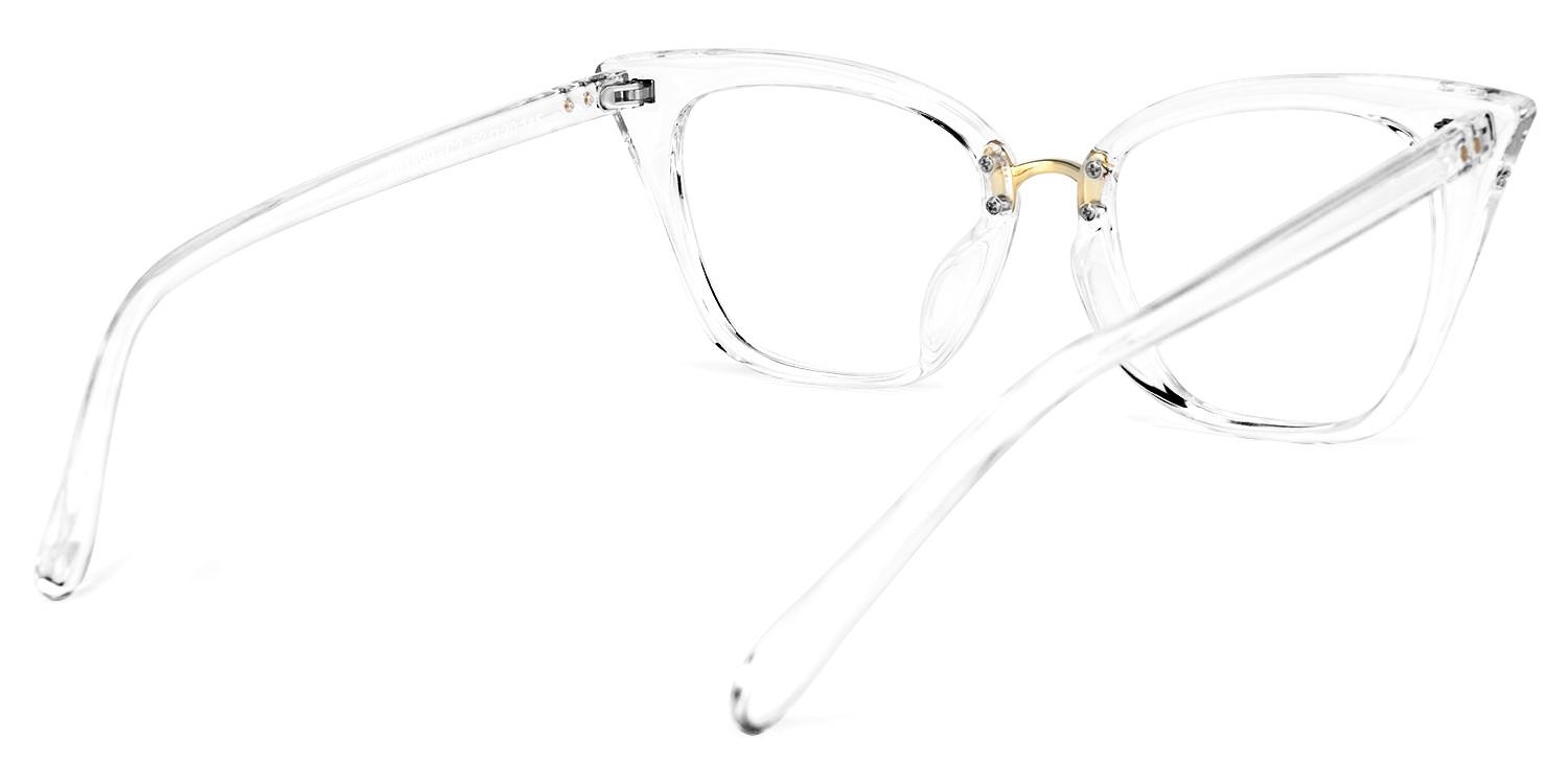 Tacita - Cat Eye Crystal Clear Eyeglasses | Vooglam Side View