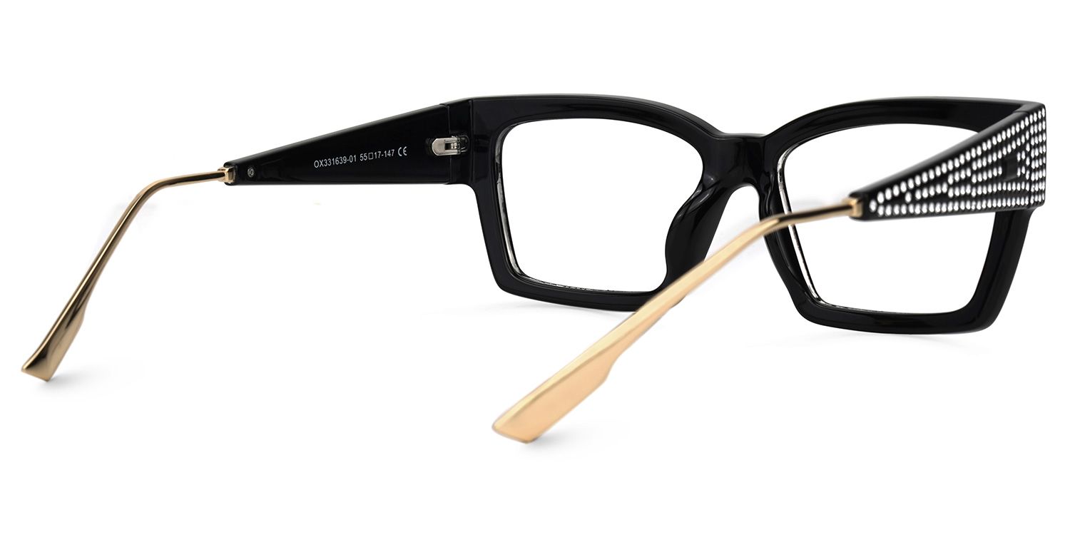 Waylon - Rectangle Black Eyeglasses - 3