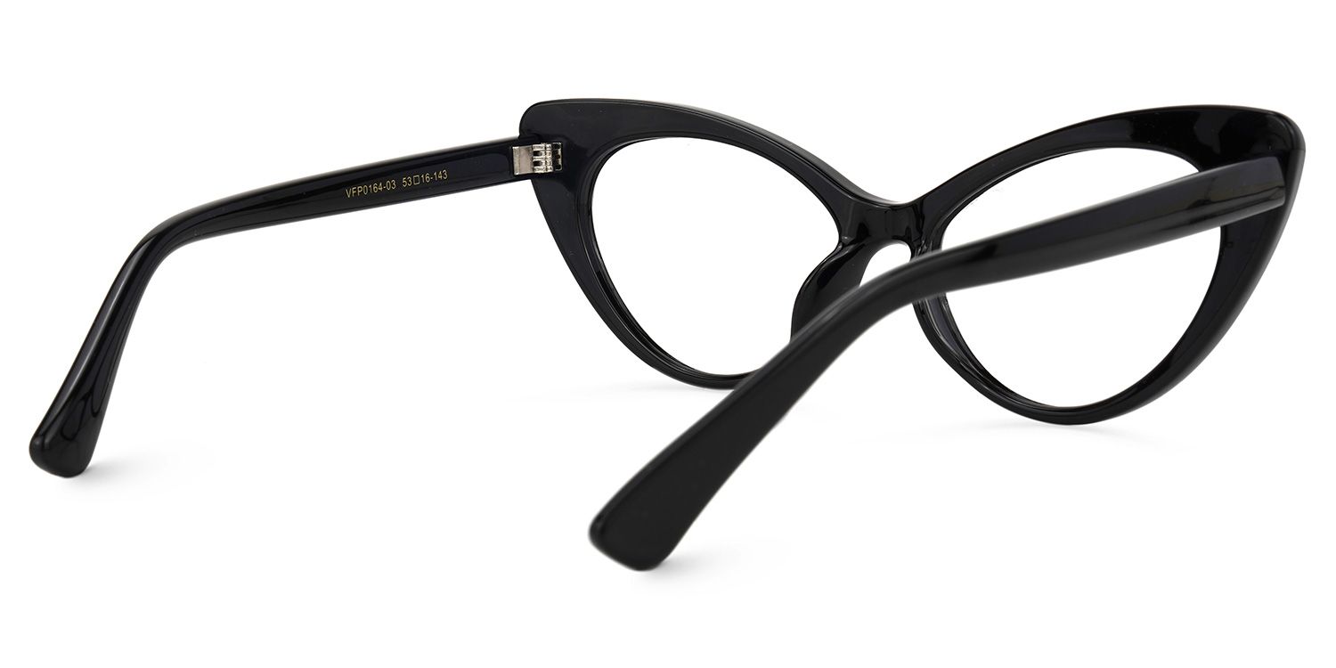 Emmie - Cat Eye Black Glasses | Vooglam Side View