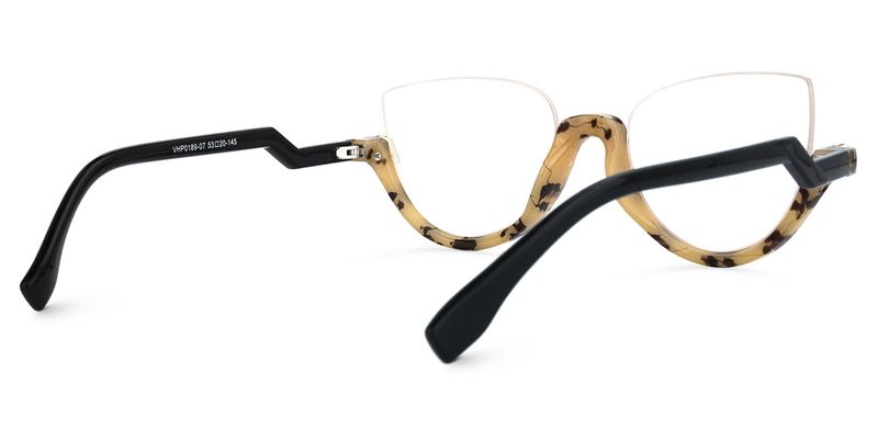 Sylvia - Cat Eye Light/Tortoise Eyeglasses (Z-Shaped Arms) - 3