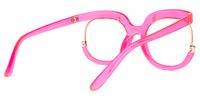 Fredia - Square Bright/Pink Eyeglasses | Vooglam Side View