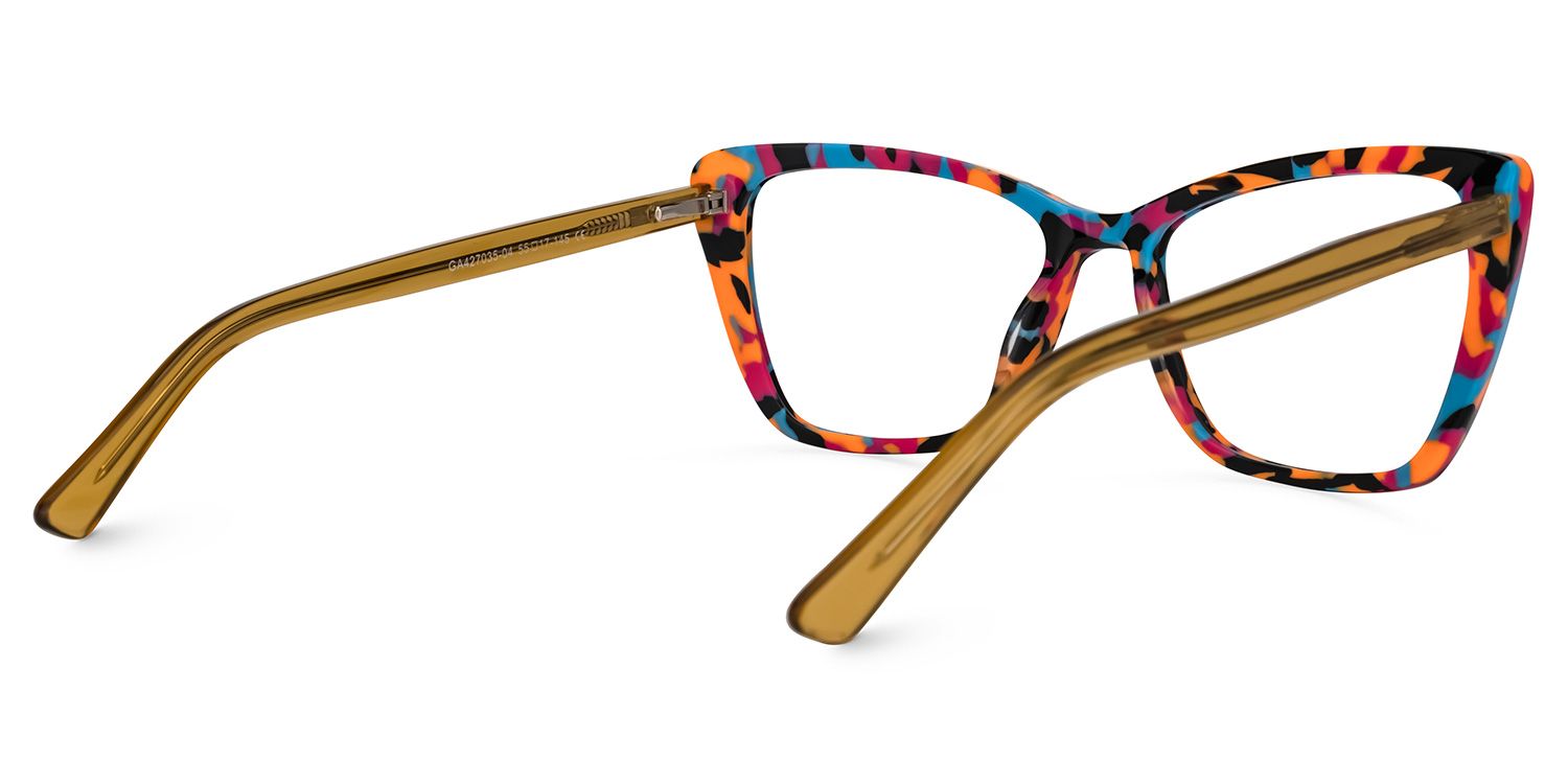 Sanchez - Rectangle Blue/Orange Eyeglasses | Vooglam Side View