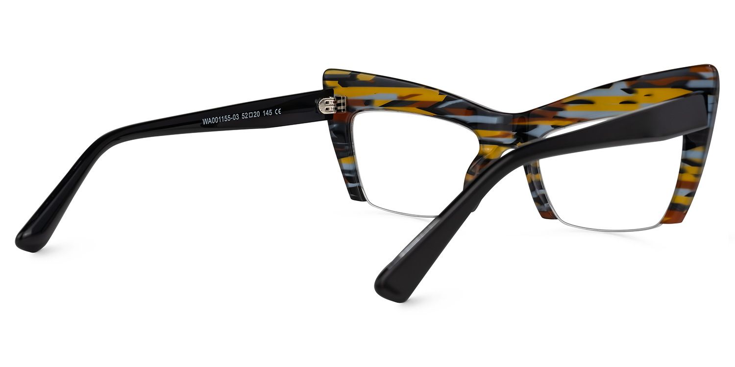 Garza - Cat Eye Pattern Eyeglasses | Vooglam Side View