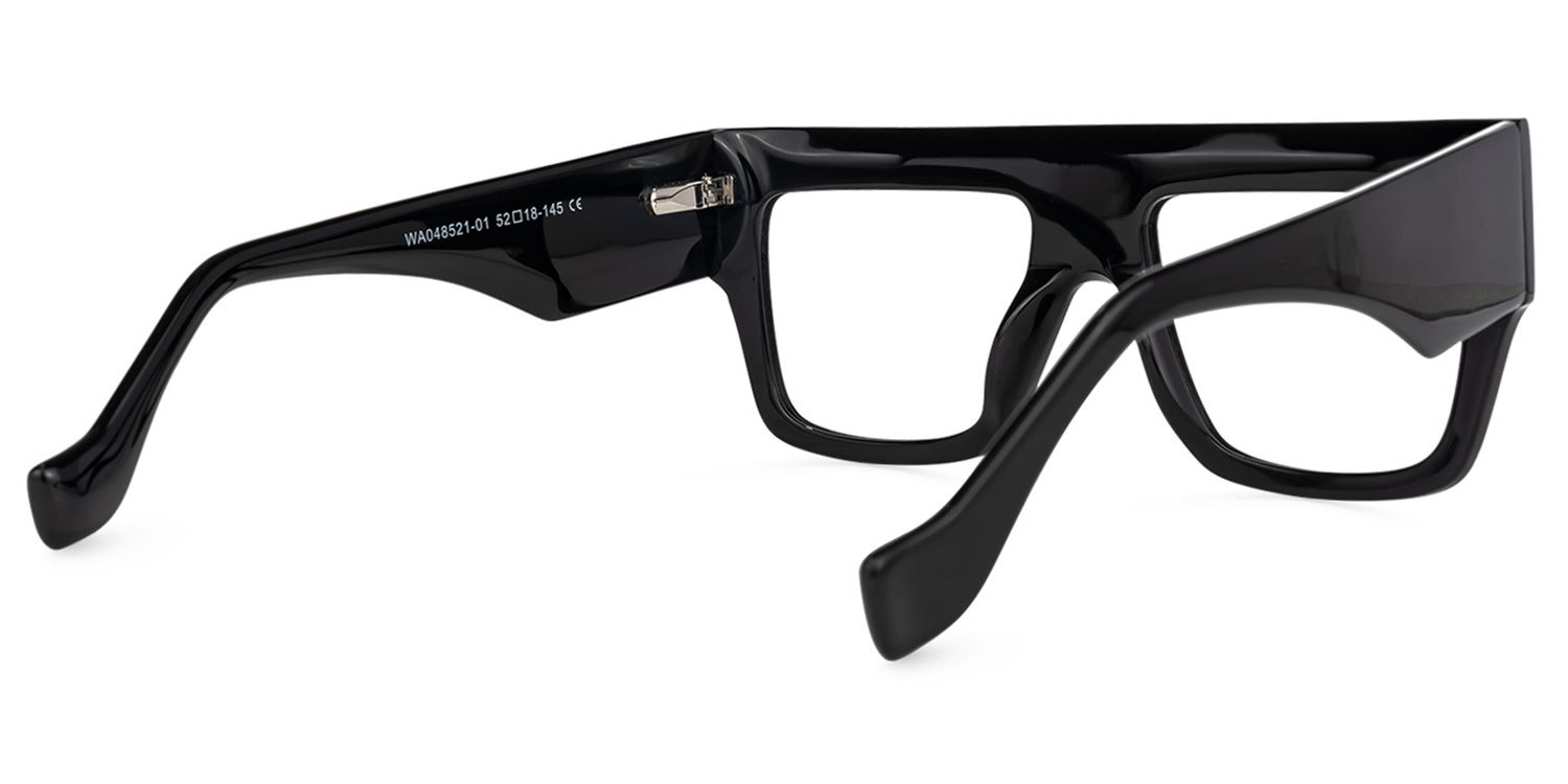 Agustin - Square Black Eyeglasses - 3