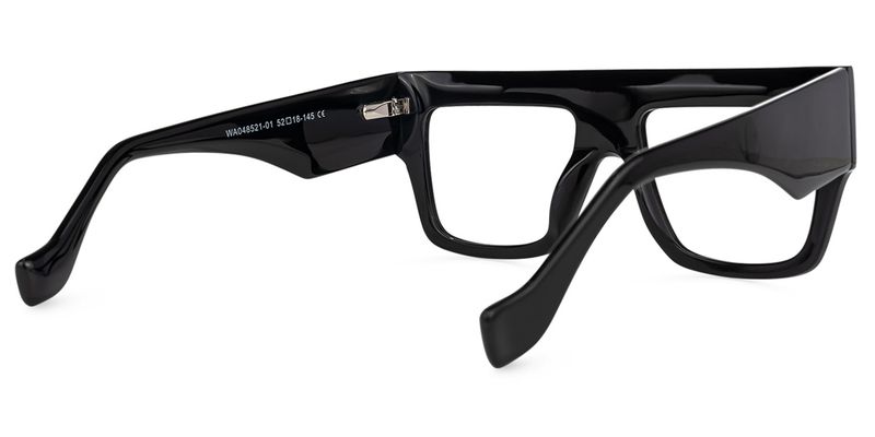 Agustin - Square Black Eyeglasses - 3