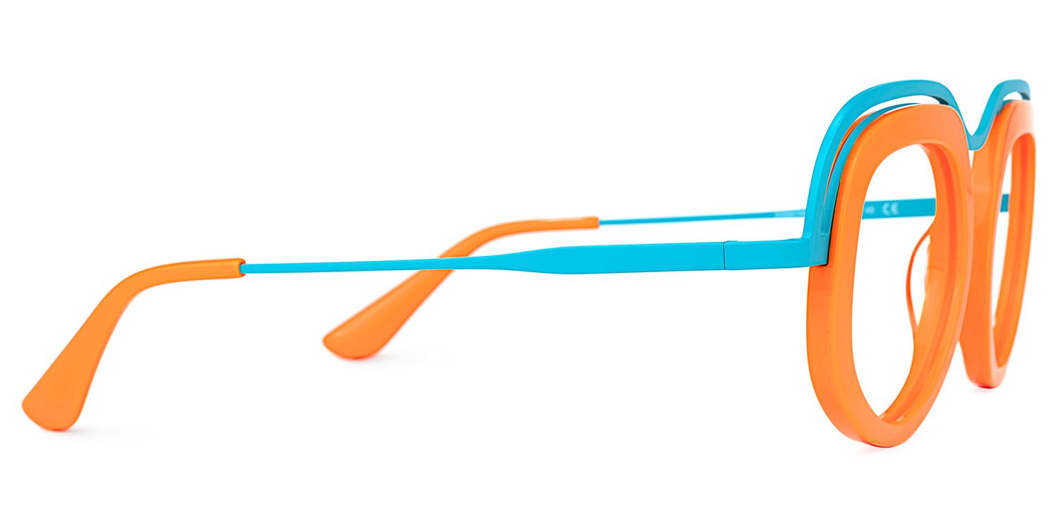 Geometric Orange Eyeglasses - 4