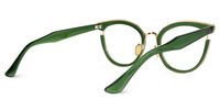 Retro - Round Dark/Green Eyeglasses - 3
