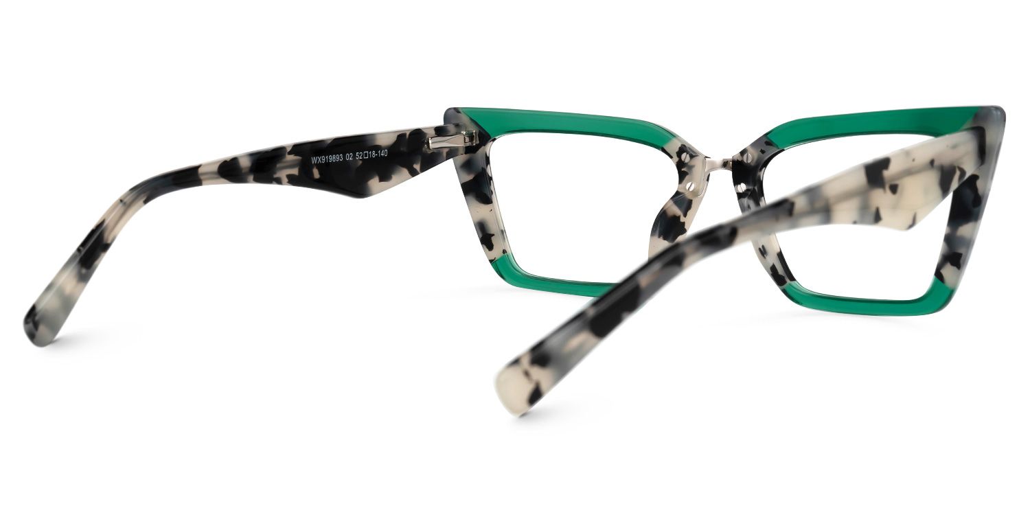 Petrie - Rectangle Green/Tortoise Two-tone Eyeglasses - 3