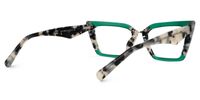 Petrie - Rectangle Green/Tortoise Two-tone Eyeglasses | Vooglam Side View