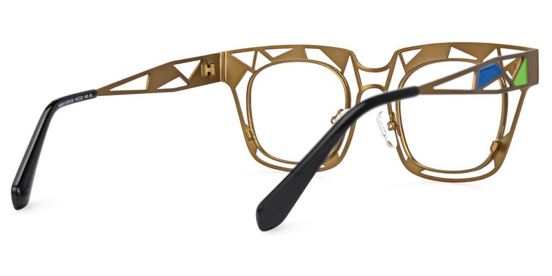 Mondrian - Square Gold Eyeglasses - 3