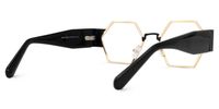 Lizzy - Geometric Gold Eyeglasses | Vooglam Side View
