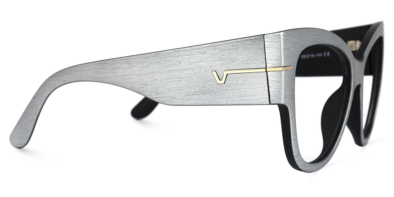 Elektra - Cat Eye Gray Eyeglasses - 4