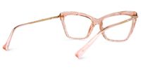 Rectangle Champagne Eyeglasses | Vooglam.com Side View