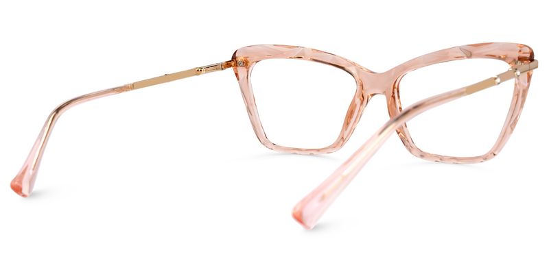 Annie - Rectangle Champagne Eyeglasses - 3