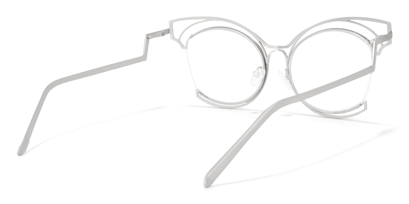 Maggie - Cat Eye Silver Eyeglasses - 3