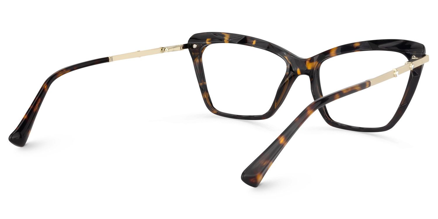 Annie - Rectangle Tortoise Eyeglasses | Vooglam Side View