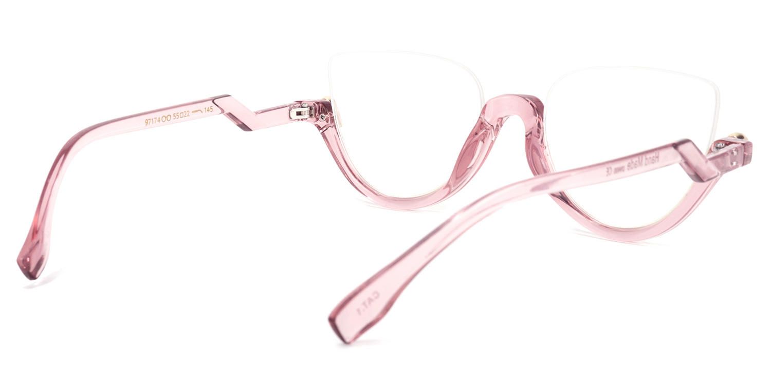 Sylvia - Cat Eye Pink Eyeglasses | Vooglam Side View