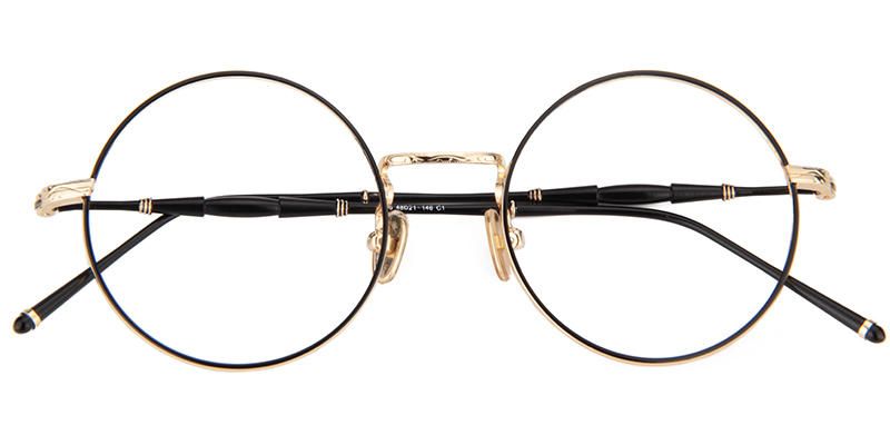 Clara Round Black/gold Eyeglasses