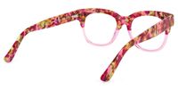 Square Pink Eyeglasses | Vooglam.com Side View