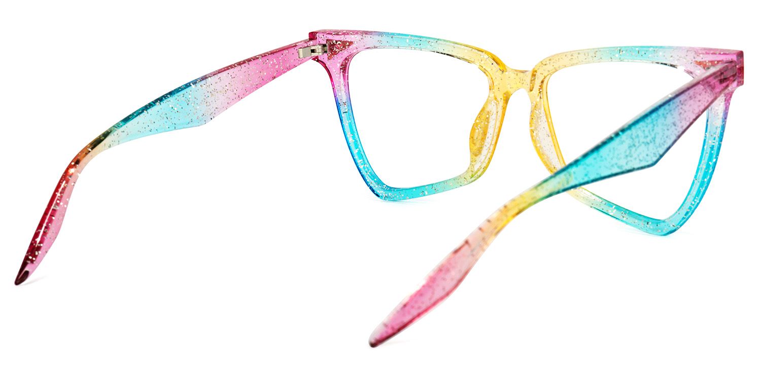 Unicorn - Glitter Rainbow Eyeglasses | Vooglam Side View