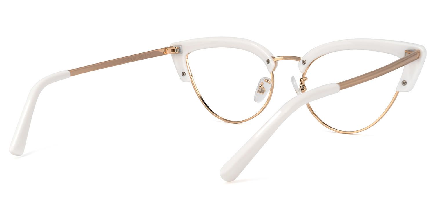 Faith - Cat Eye White Eyeglasses │ Vooglam- 3