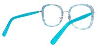 Square Light/Blue Eyeglasses | Vooglam.com Side View