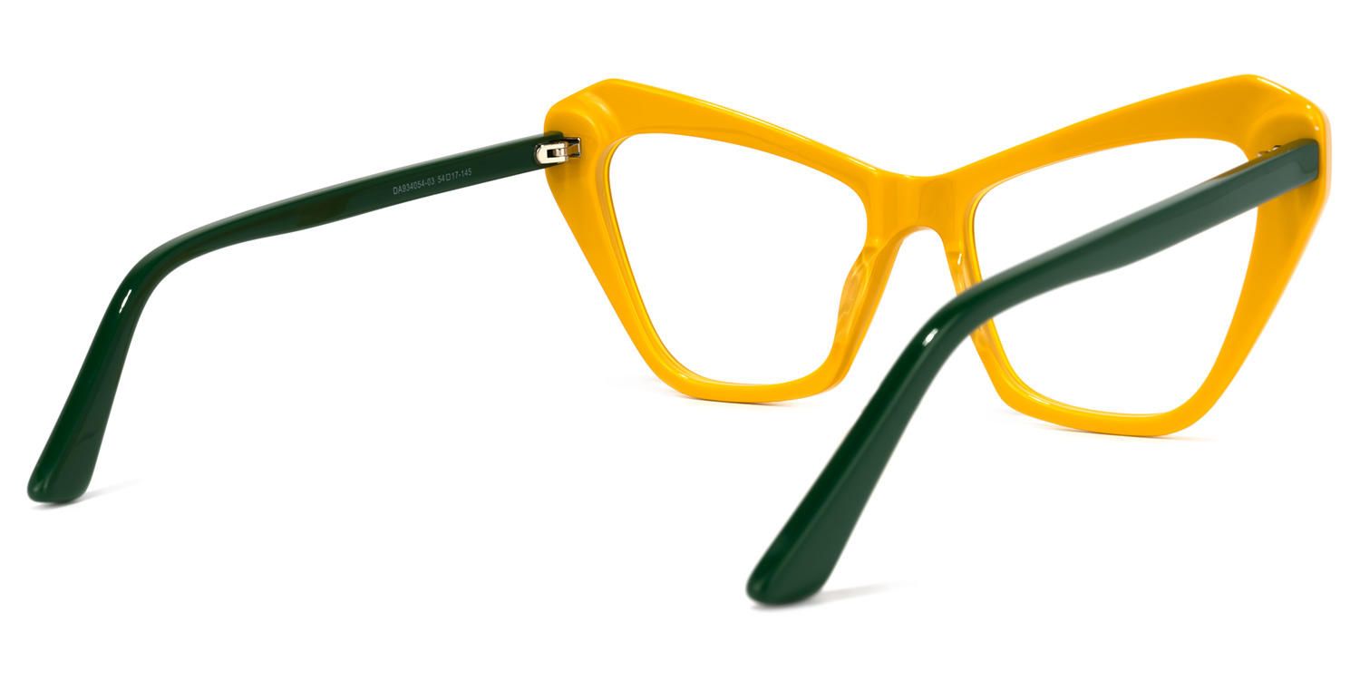 Cat Eye Medium/Yellow Eyeglasses - 3