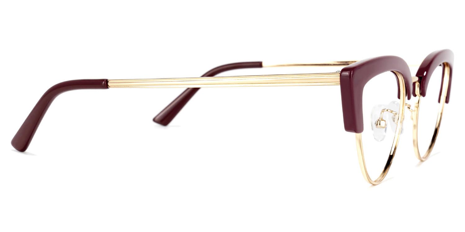Charming Cat Eye Wine/Red Eyeglasses│Vooglam Optical Glasses- 4
