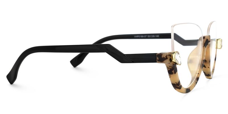 Sylvia - Cat Eye Light/Tortoise Eyeglasses (Z-Shaped Arms) - 4