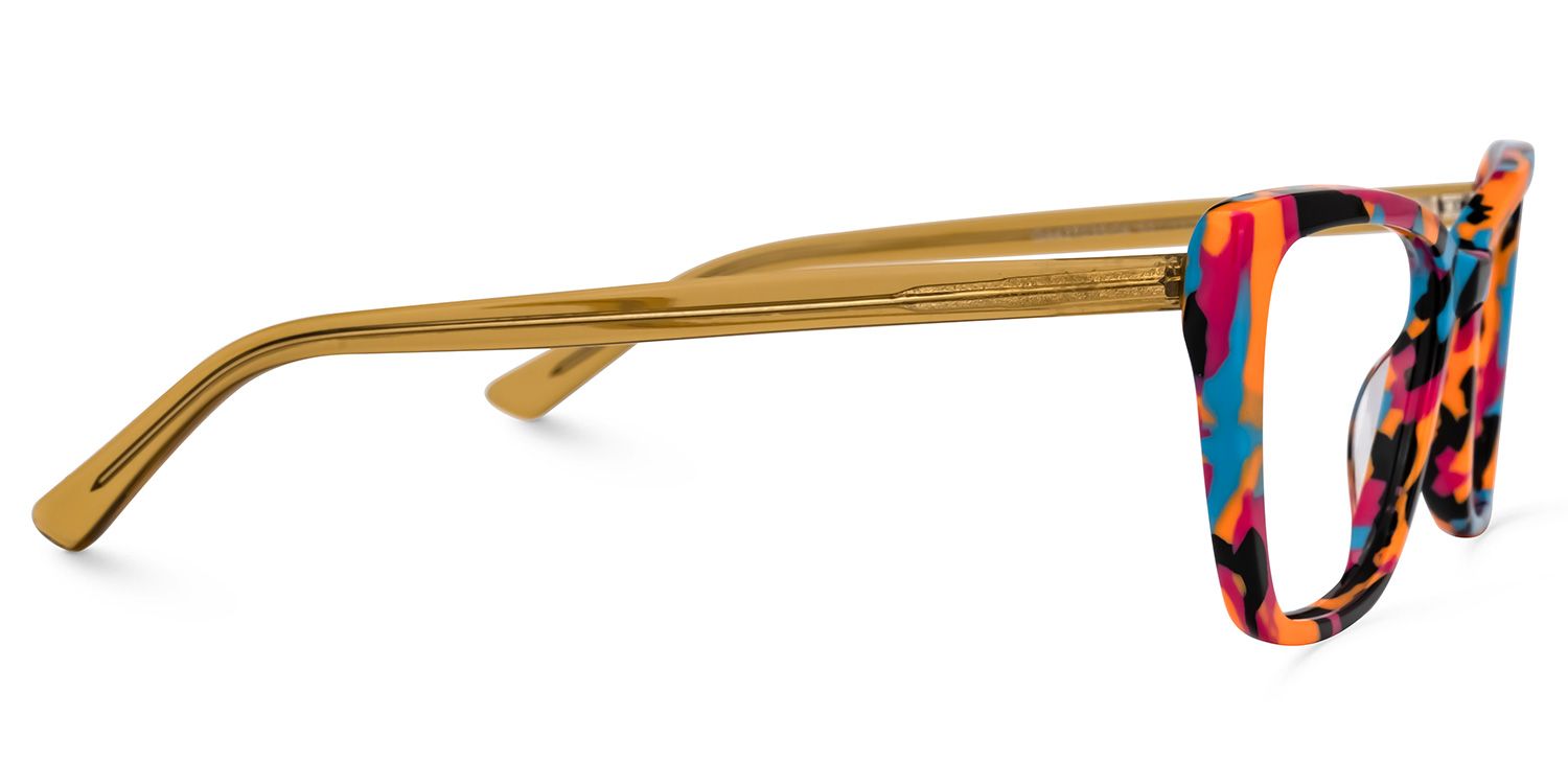 Sanchez - Rectangle Blue/Orange Eyeglasses - 4