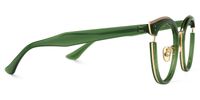 Retro - Round Dark/Green Eyeglasses - 4