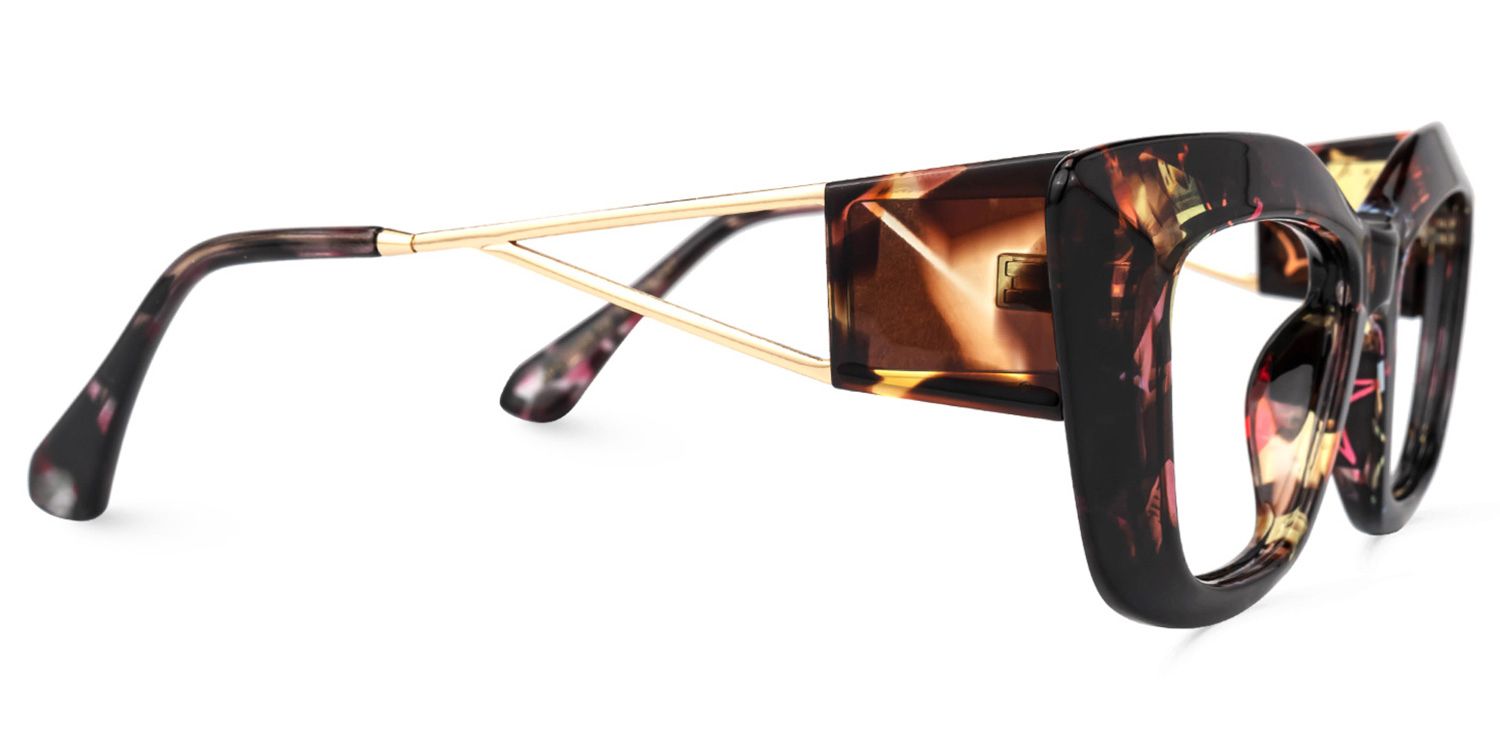 Walburga - Rectangle Floral Eyeglasses - 4