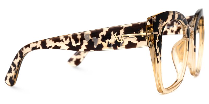 Paulina - Square Light Tortoise Eyeglasses - 4