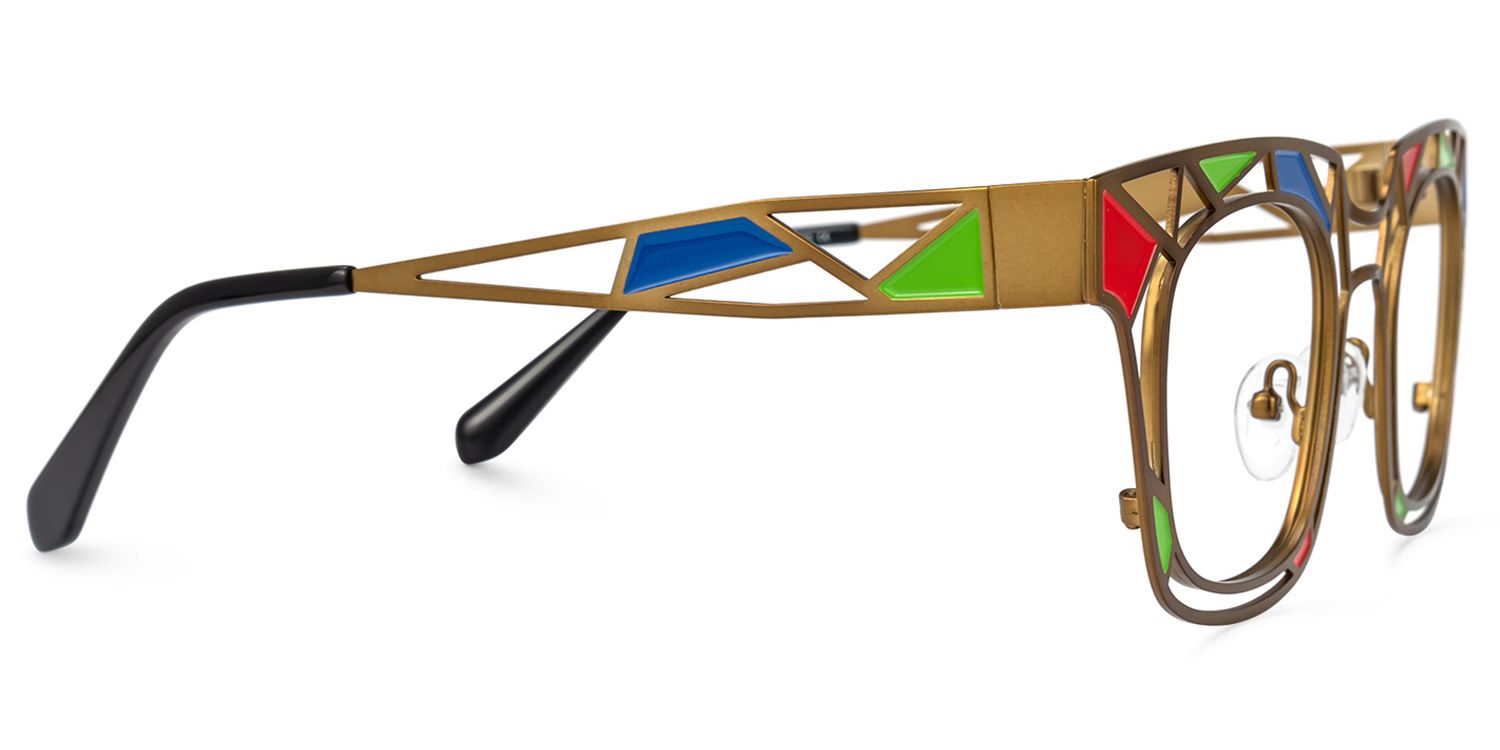 Mondrian - Square Gold Eyeglasses - 4