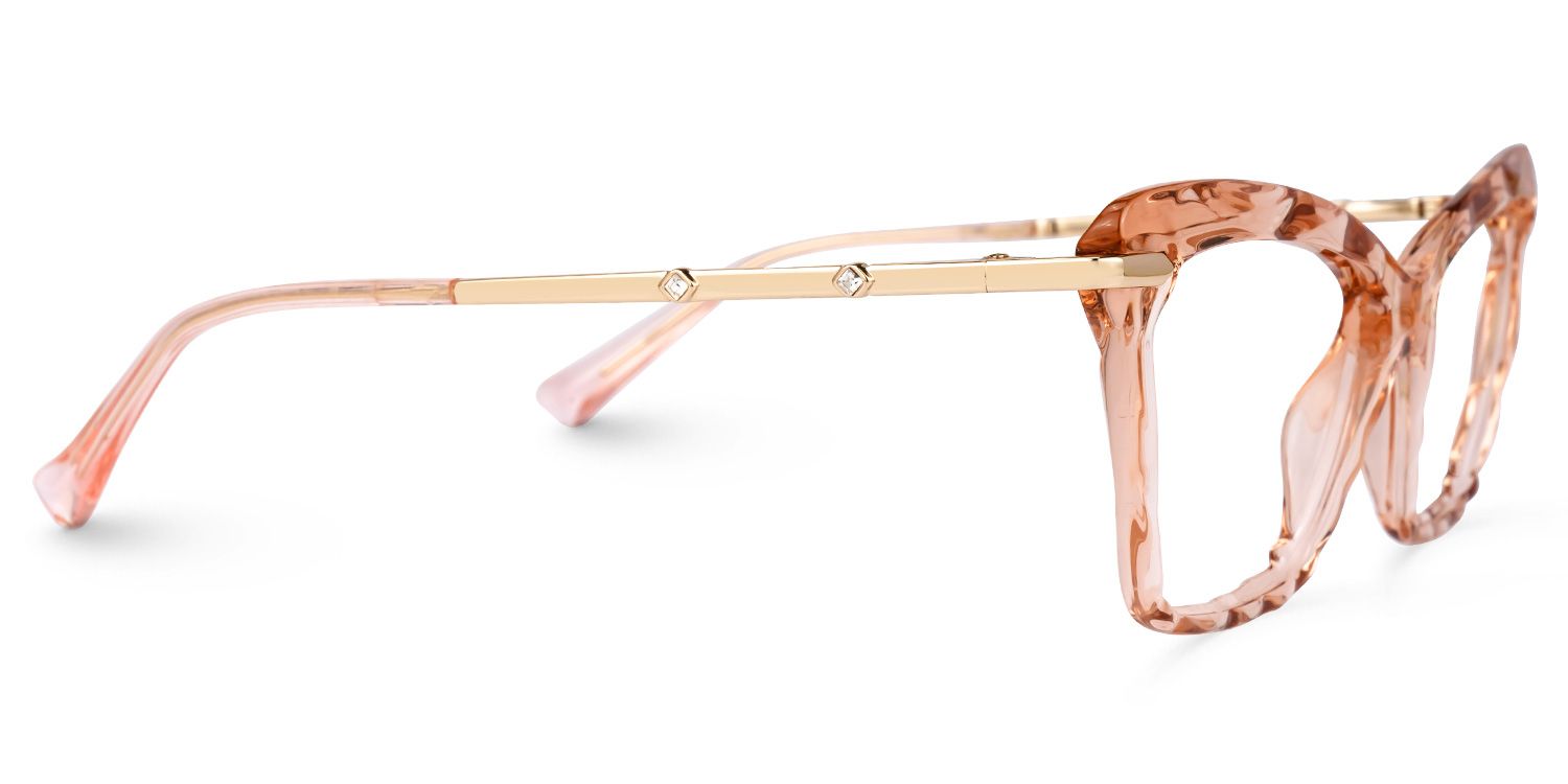 Rectangle Champagne Eyeglasses - 4
