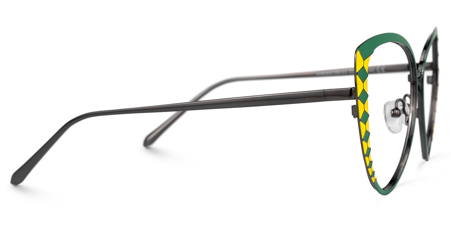 Tristan - Geometric Green Eyeglasses - 4